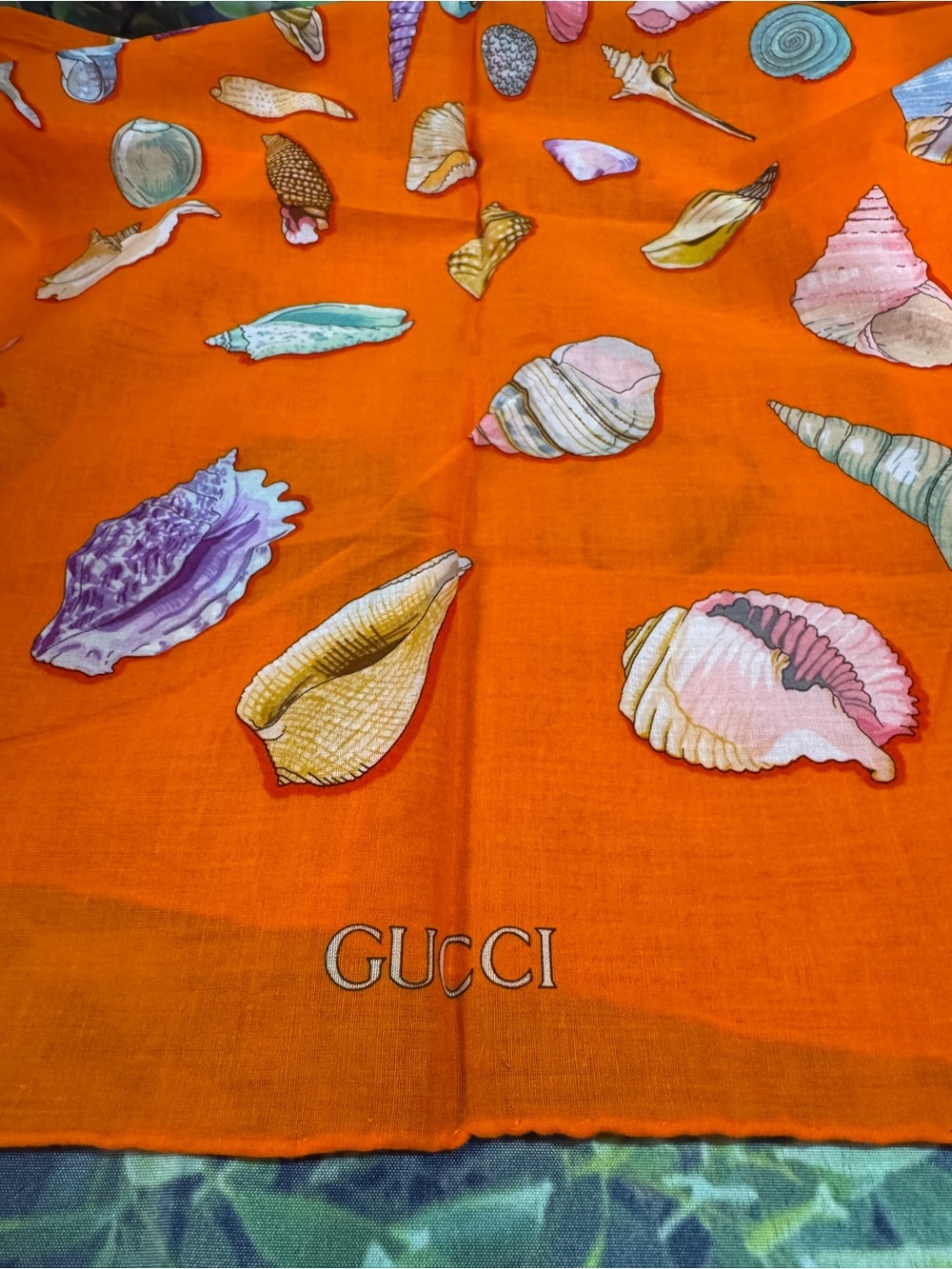 Gucci Orange Seashell cotton Scarf